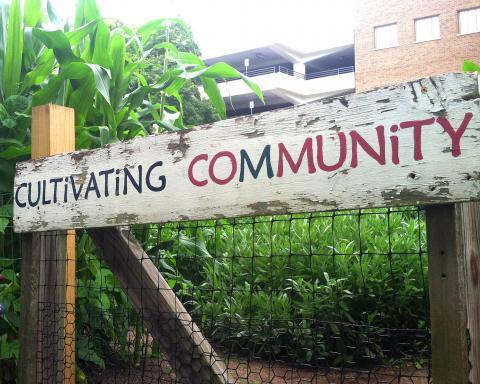 community garden sign