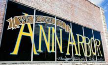 Welcome to Ann Arbor window sign